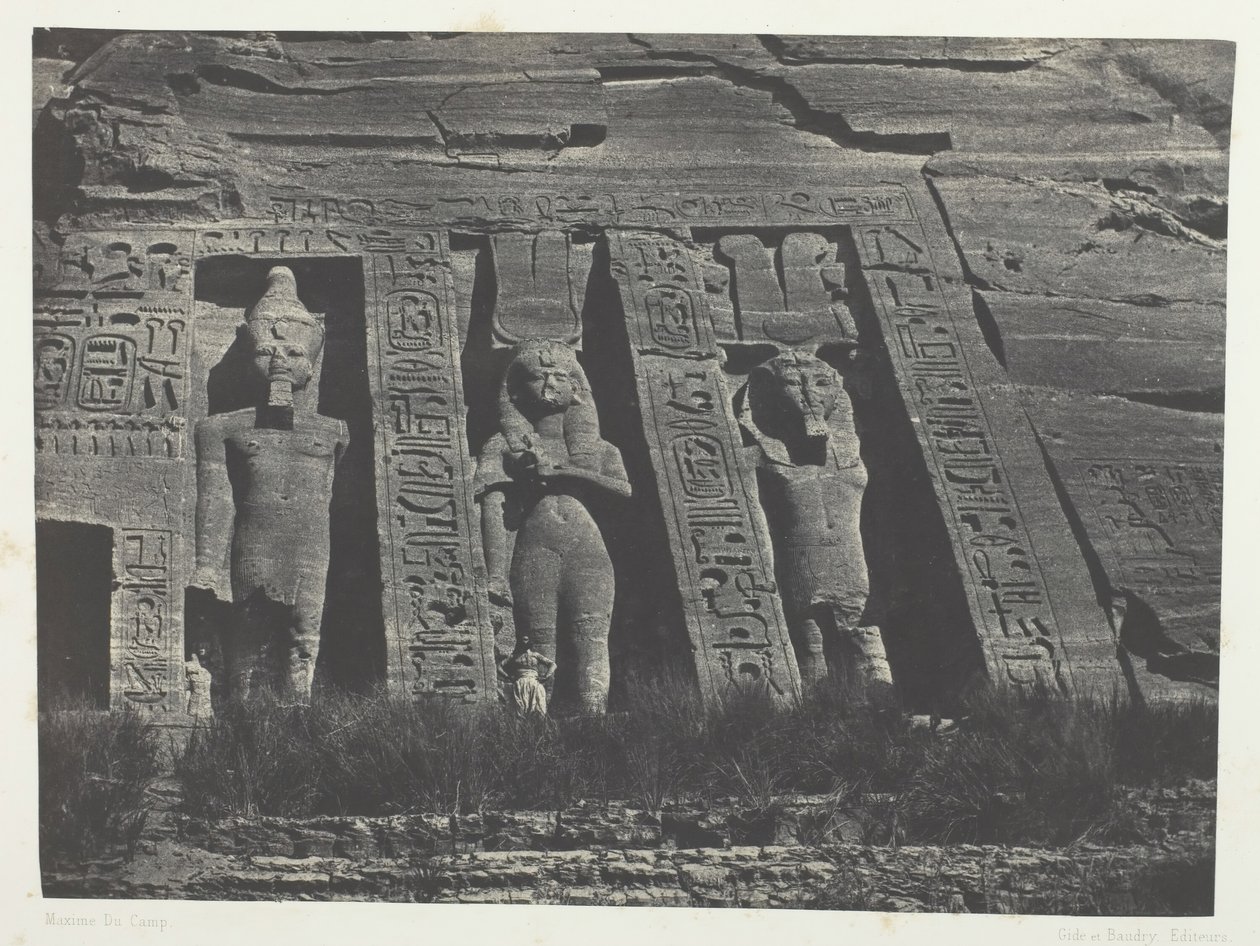 Ibsamboul, Northern Part of the Speos of Hathor, Nubia, 184951, tryckt 1852. av Maxime Du Camp