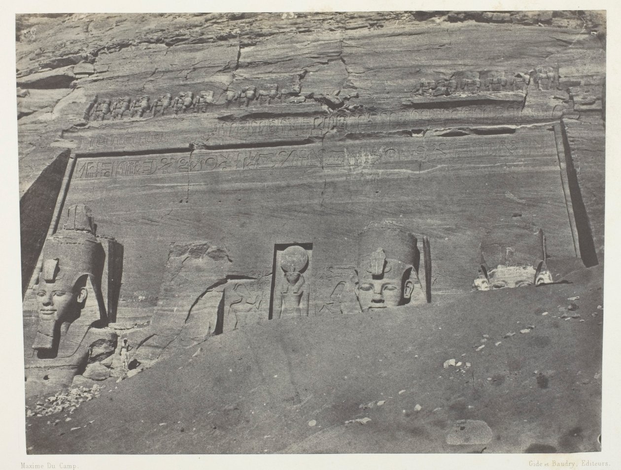 Ibsamboul, Vue Générale Du Grand Spéos De Phrè; Nubie, plansch 102 från albumet "Egypte, Nubie, Palestine et Syrie" (1852) av Maxime Du Camp