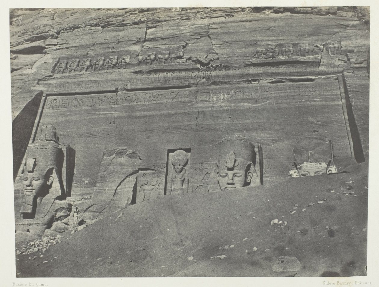 Ibsamboul, Vue Générale Du Grand Spéos De Phrè; Nubie, plansch 102 från albumet "Egypte, Nubie, Palestine et Syrie" (1852) av Maxime Du Camp