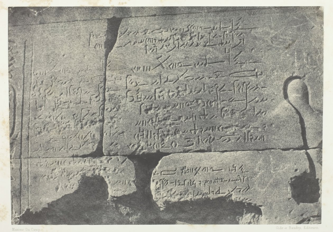 Demotic Inscription, Great Temple of Isis i Philoe, Nubia, 184951, tryckt 1852. av Maxime Du Camp