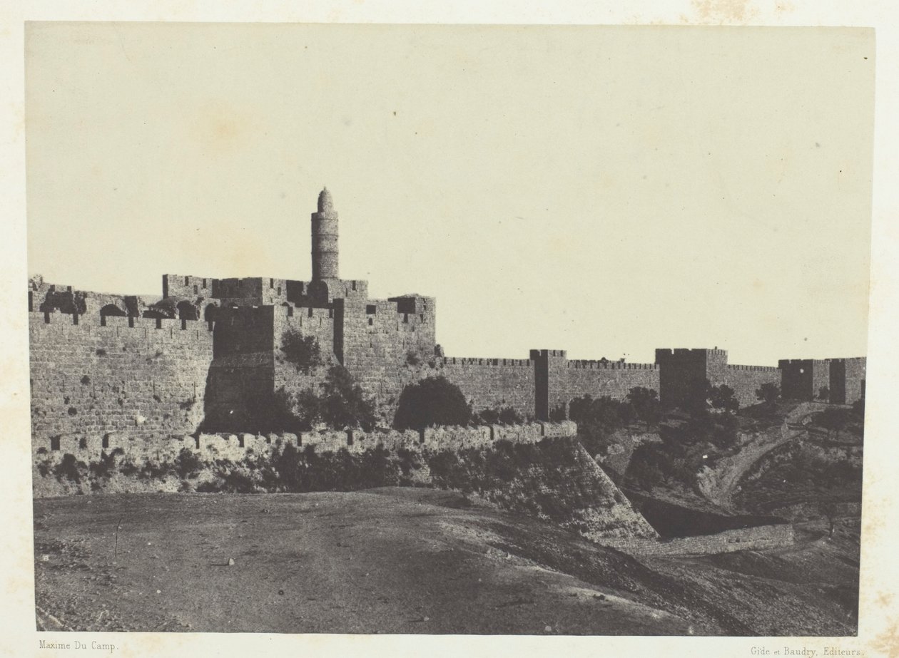 Jerusalem, Västra murarna; Palestina av Maxime Du Camp