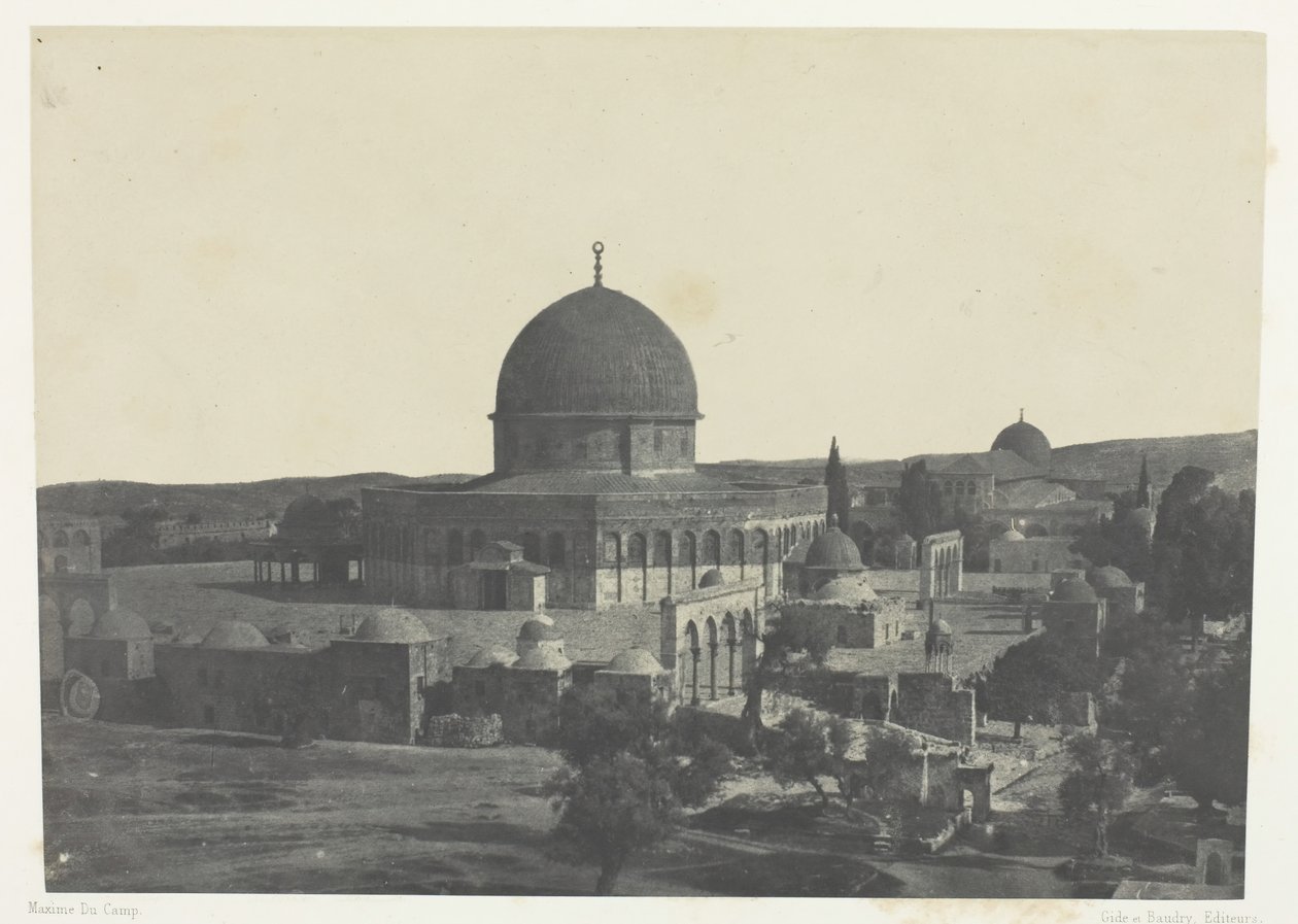 Jerusalem, Moskén i Omar, Palestina, 184951, tryckt 1852. av Maxime Du Camp