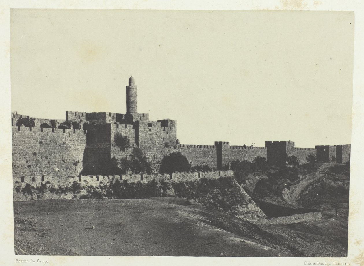 Jerusalem, Västra murarna; Palestina av Maxime Du Camp