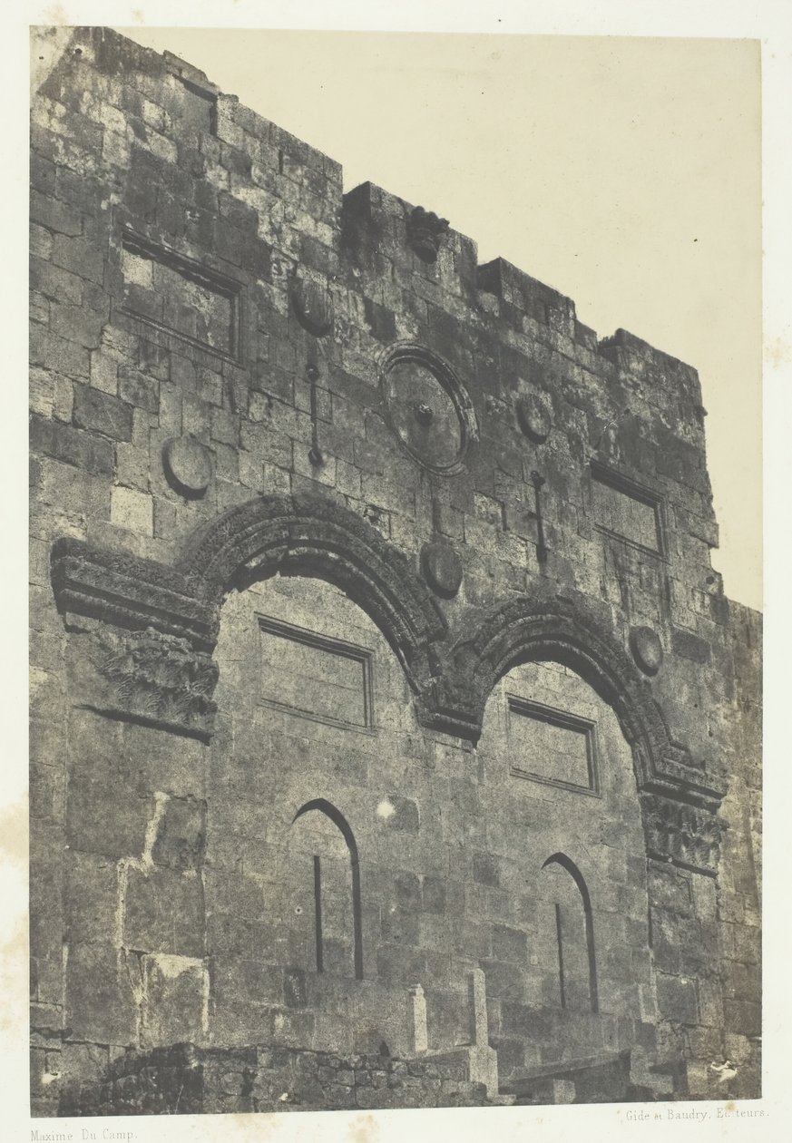 Jerusalem, Golden Gate Bab-El-Daharieh, Palestina, 184951, tryckt 1852. av Maxime Du Camp