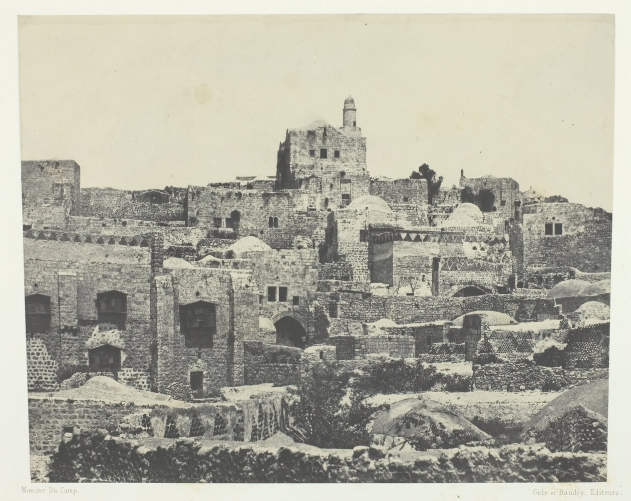 Jerusalem, Västra kvarteret, Palestina, 184951, tryckt 1852. av Maxime Du Camp