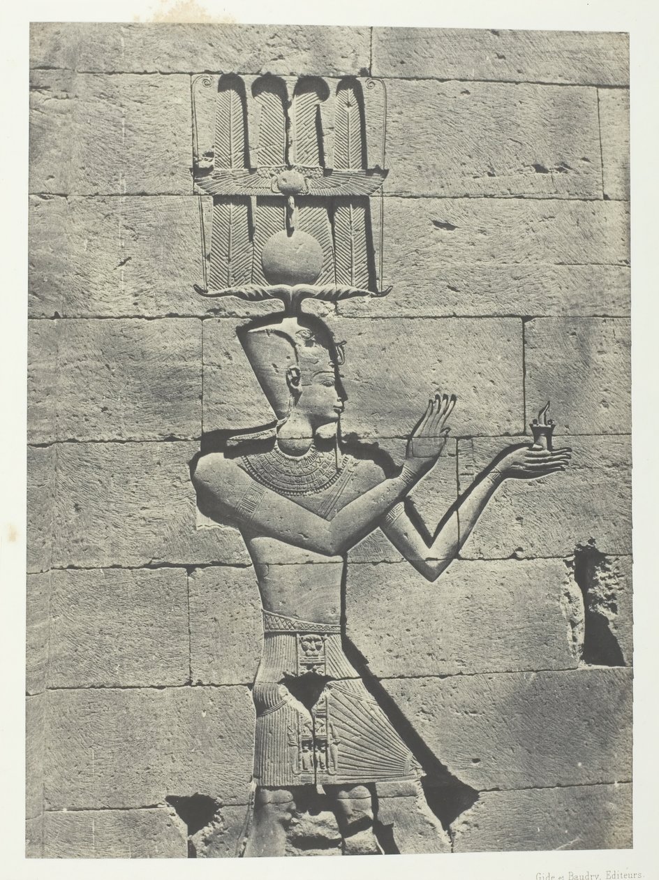 Kalabscheh, Skulpturer från templets bakre fasad, Nubia, 184951, tryckt 1852. av Maxime Du Camp