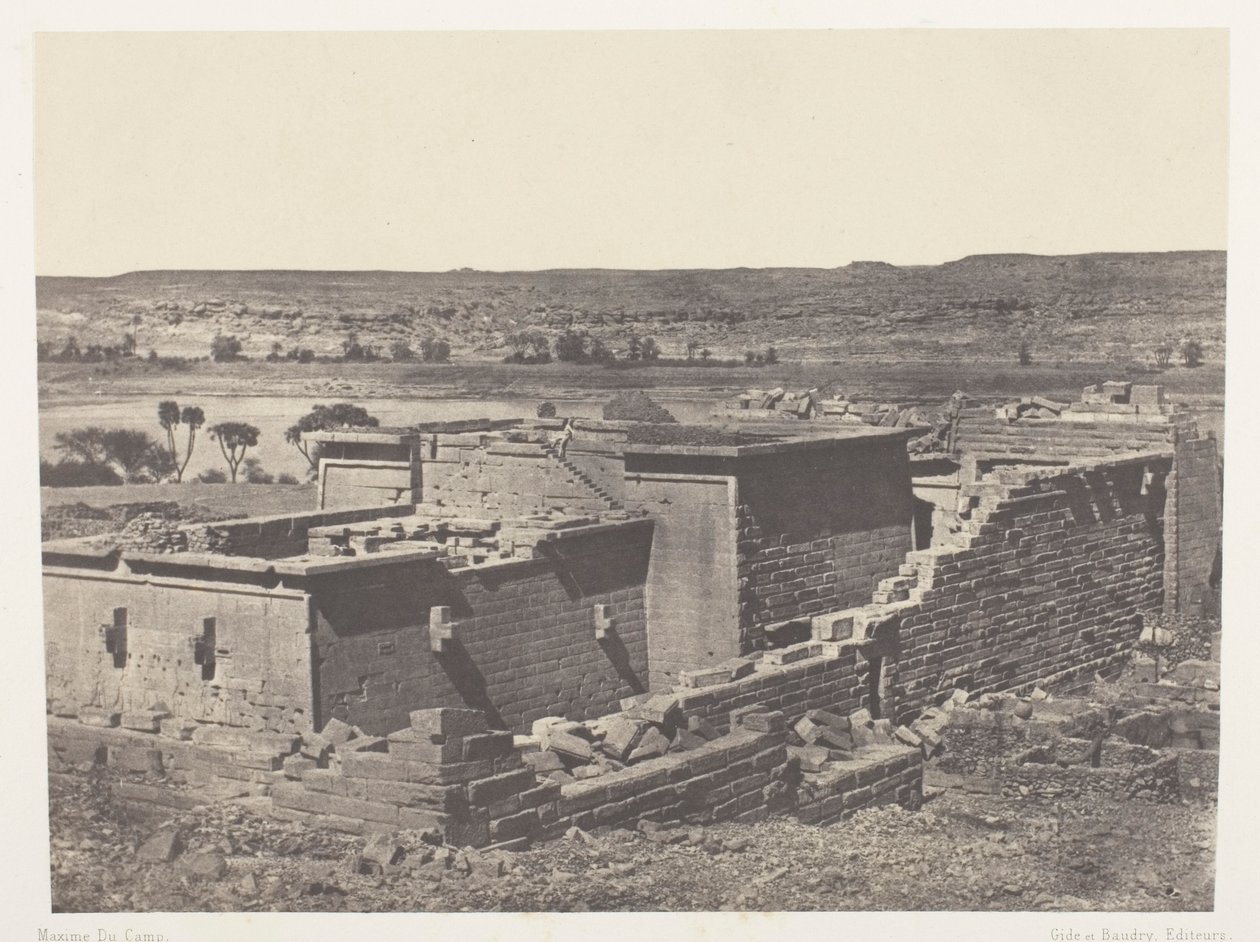 Kalabscheh, allmän syn på templet i Kalabscheh (Talmis); Nubia av Maxime Du Camp