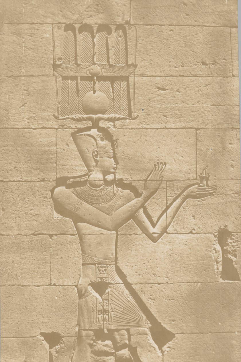 Kalabscheh, skulptur av templets bakre fasad., 1849-51. av Maxime Du Camp