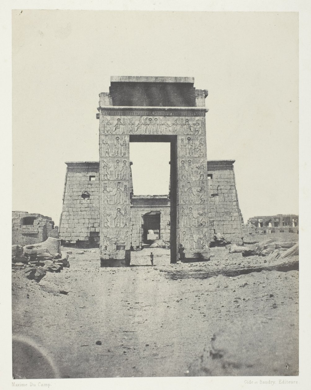 Karnak, Propylone av Temple of Khons; Thebe av Maxime Du Camp