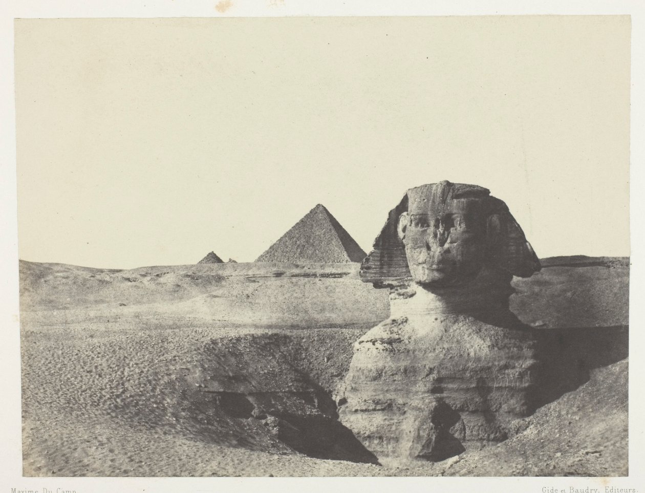 Sphynxen sedd framifrån, Mellersta Egypten av Maxime Du Camp