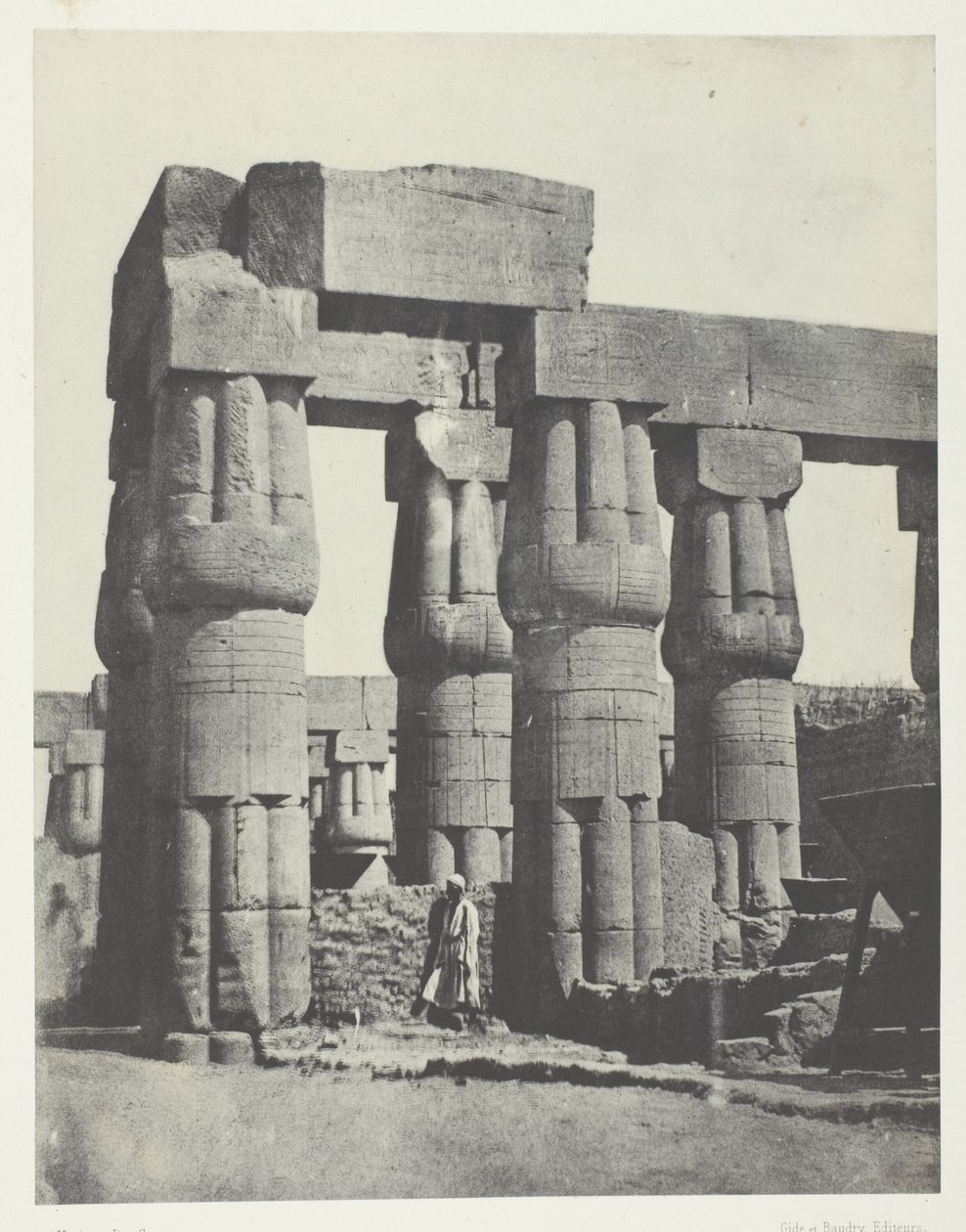 Luxor, grupp av kolonner i palatset; Thebe av Maxime Du Camp