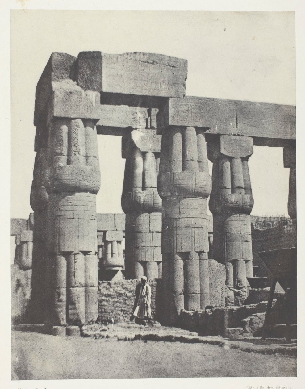 Luxor, grupp av kolonner i palatset; Thebe av Maxime Du Camp
