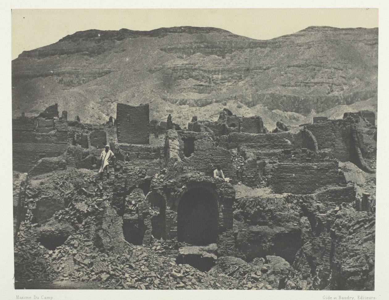 Medinet-Habou, ruinerna av staden Papa; Thebe av Maxime Du Camp