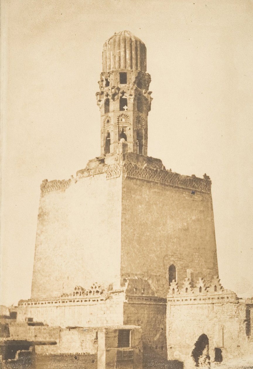 1850 年 1 月 9 日、au Caire、ハリフ ハケム モスクの西部のミナレット。スウェーデン av Maxime Du Camp