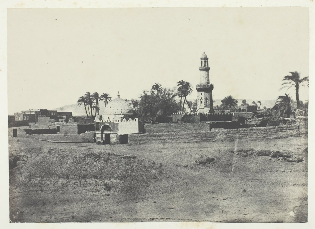 Moskén i El-Arif och graven av Mourad-Bey, övre Egypten, 184951, tryckt 1852. av Maxime Du Camp