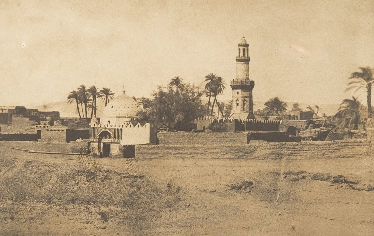 Moskén i El-Arif och Mourad-Beys grav, vid Souhadj, 1849-50. av Maxime Du Camp