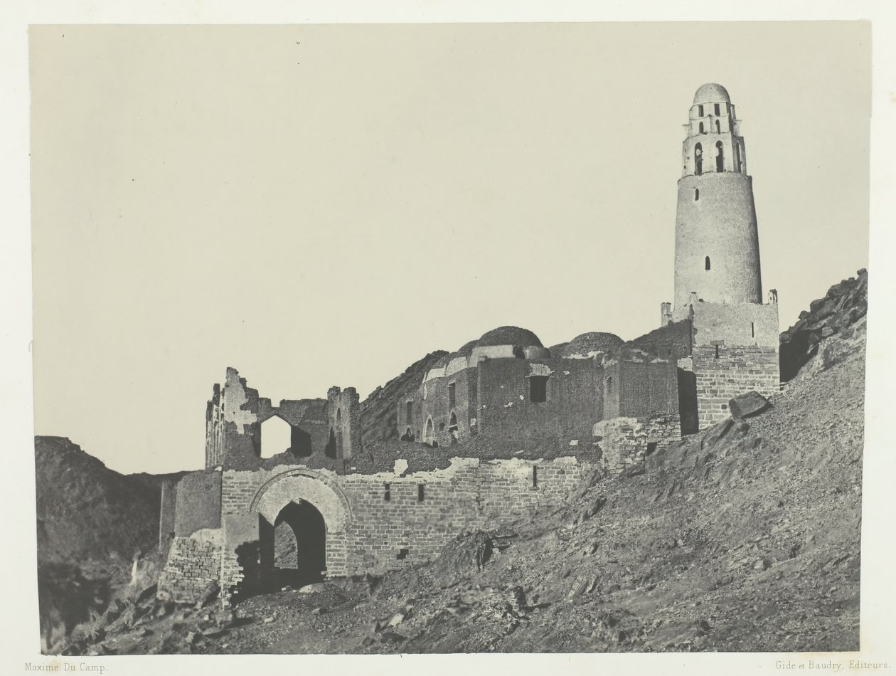 Bellal-moskén i Bab Village, Nubia, 184951, tryckt 1852. av Maxime Du Camp