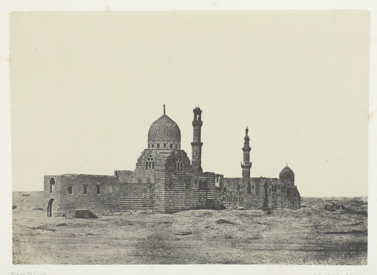 Ayoubitemas moské och grav, Le Kaire, 184951, tryckt 1852. av Maxime Du Camp