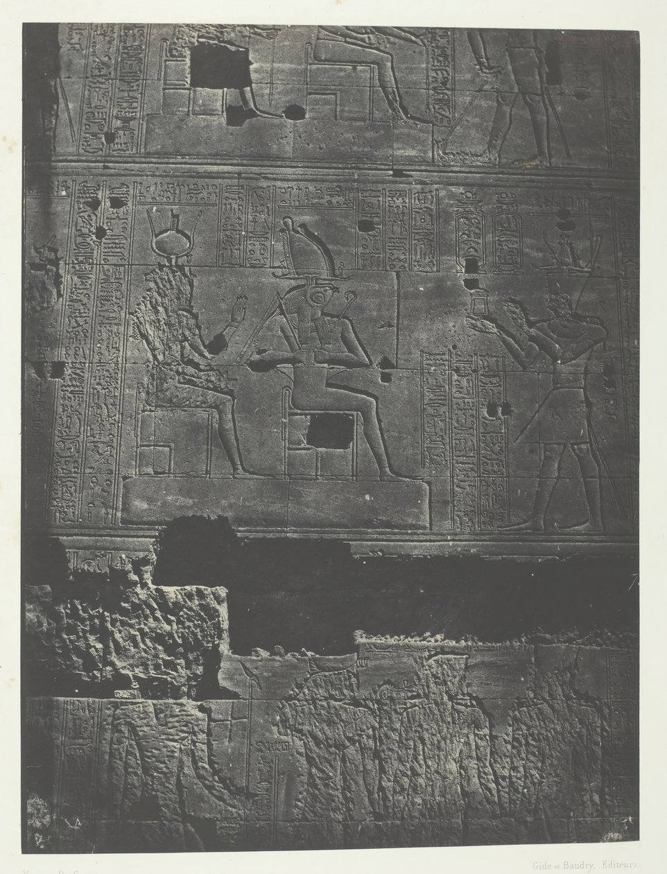 Västra muren, Isis stora tempel i Filoe, Nubia, 184951, tryckt 1852. av Maxime Du Camp