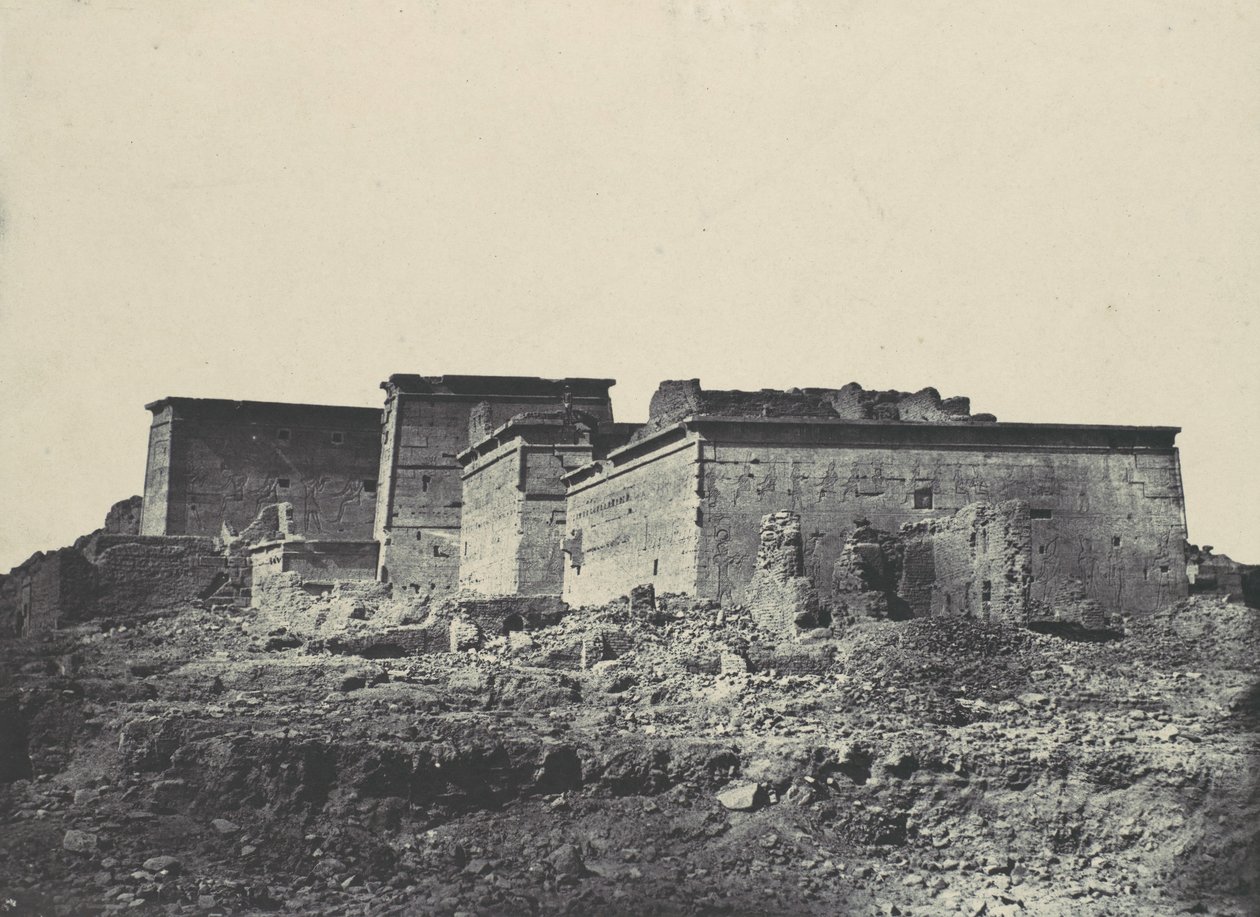 Nubia. Great Temple of Isis, A Philoe. Översikt tagen från norr, 1850. av Maxime Du Camp
