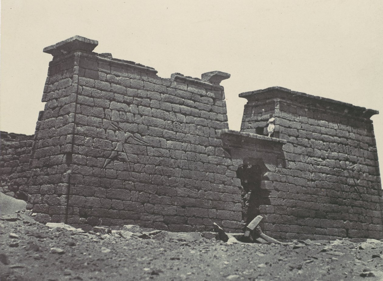 Nubia. Hemi-Spéos av Sébour. Pyloner, 1850. av Maxime Du Camp