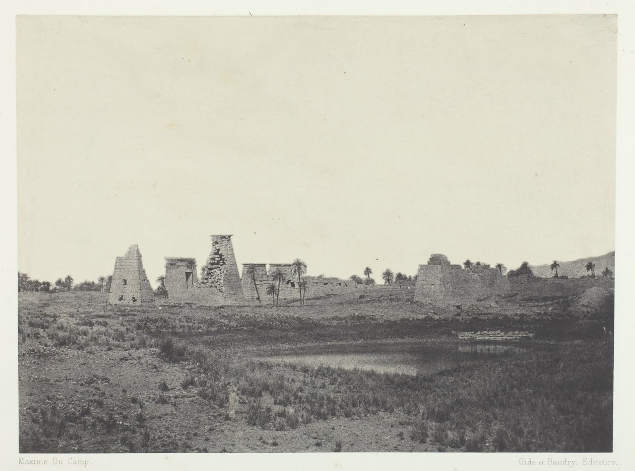Karnak Palace, South Propylaea, Thebe, 184951, tryckt 1852. av Maxime Du Camp
