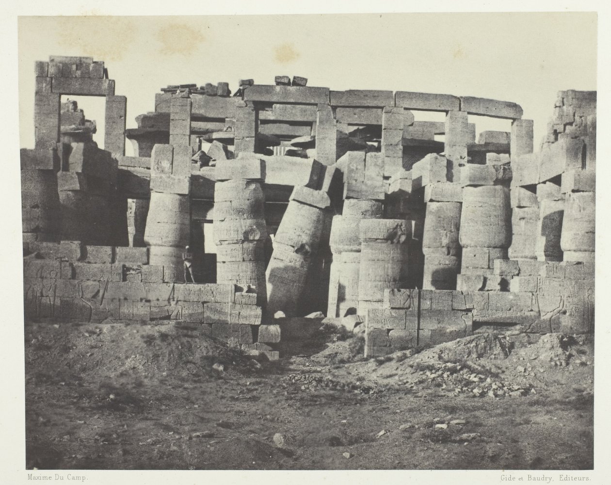 Karnak Palace, Hypostyle Hall tagen till norr; Thebe av Maxime Du Camp