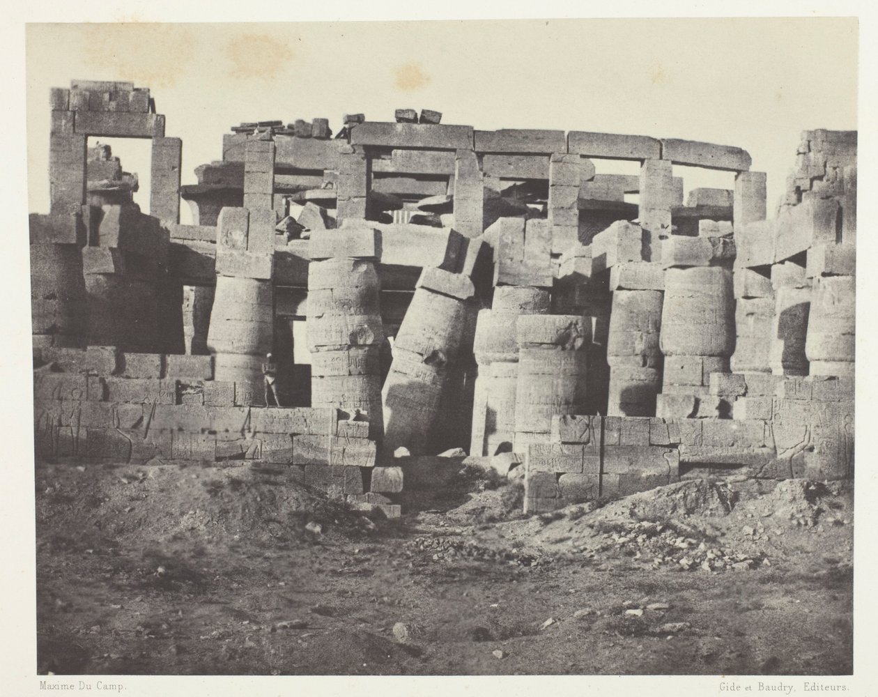 Karnak Palace, Hypostyle Hall tagen till norr; Thebe av Maxime Du Camp