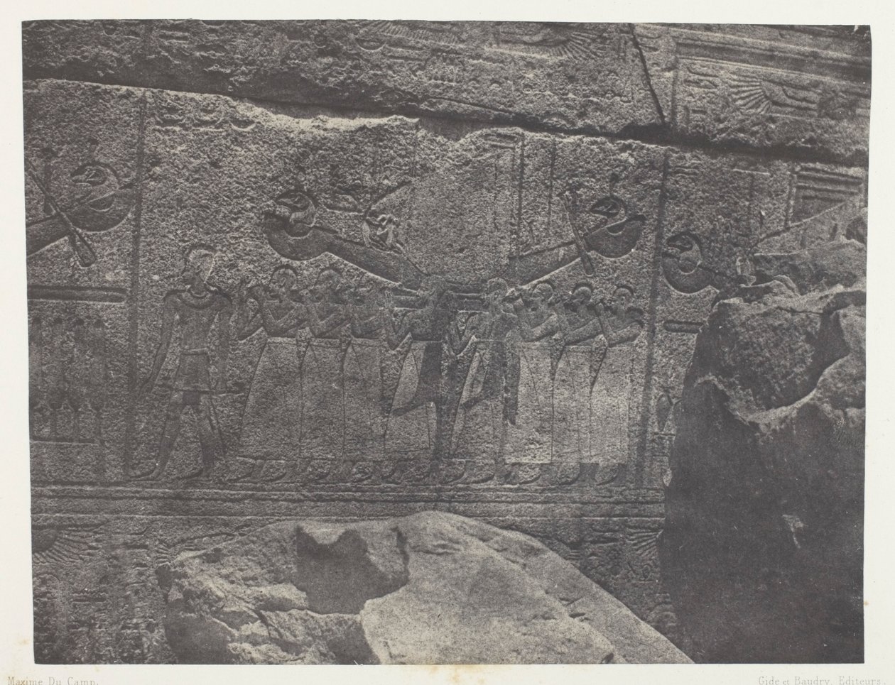 Karnak Palace, Exteriör Skulpturer av Granit Sanctuary; Thebe av Maxime Du Camp