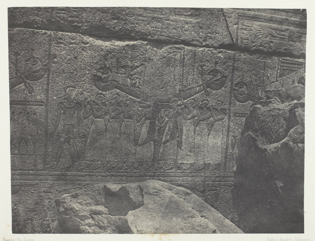 Karnak Palace, Exteriör Skulpturer av Granit Sanctuary; Thebe av Maxime Du Camp