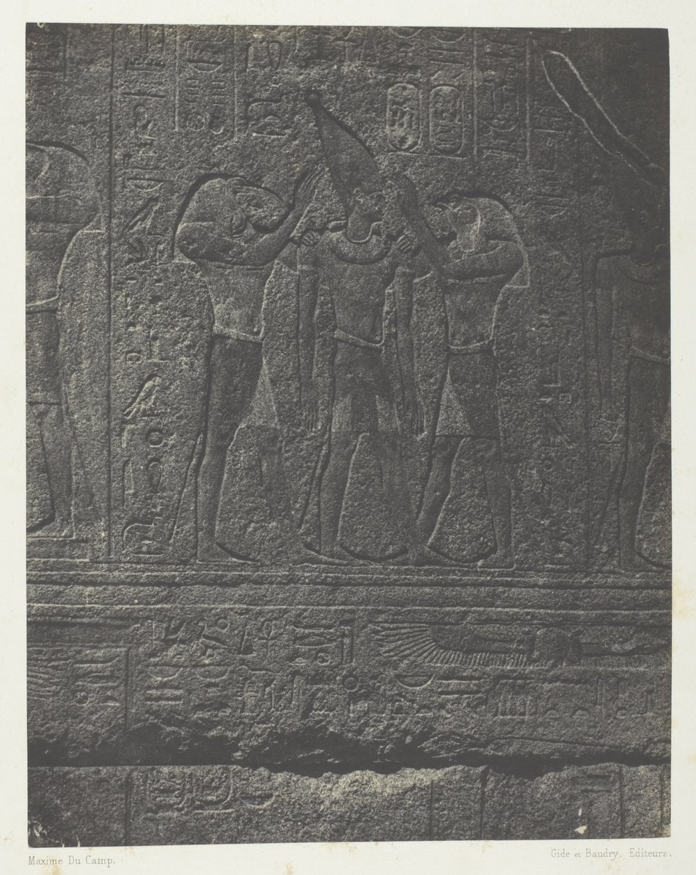 Karnak Palace, Exteriör Skulpturer av Granit Sanctuary; Thebe av Maxime Du Camp