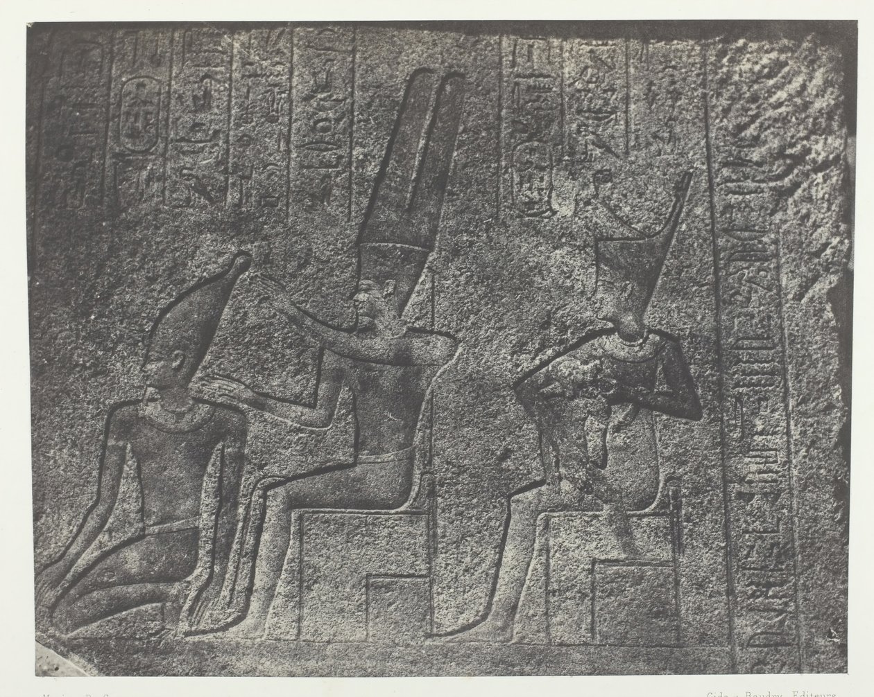 Karnak Palace, Exteriör Skulpturer av Granit Sanctuary, Thebe, 184951, tryckt 1852. av Maxime Du Camp