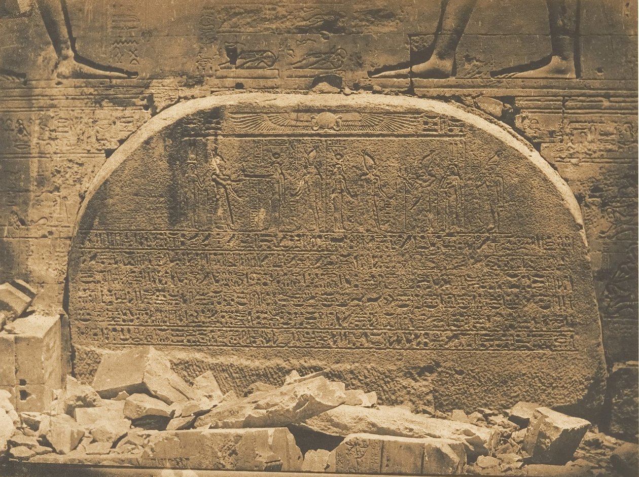 Proseynemus förseglades i den andra pylonen i Isis-templet i Philae den 15 april 1850. av Maxime Du Camp