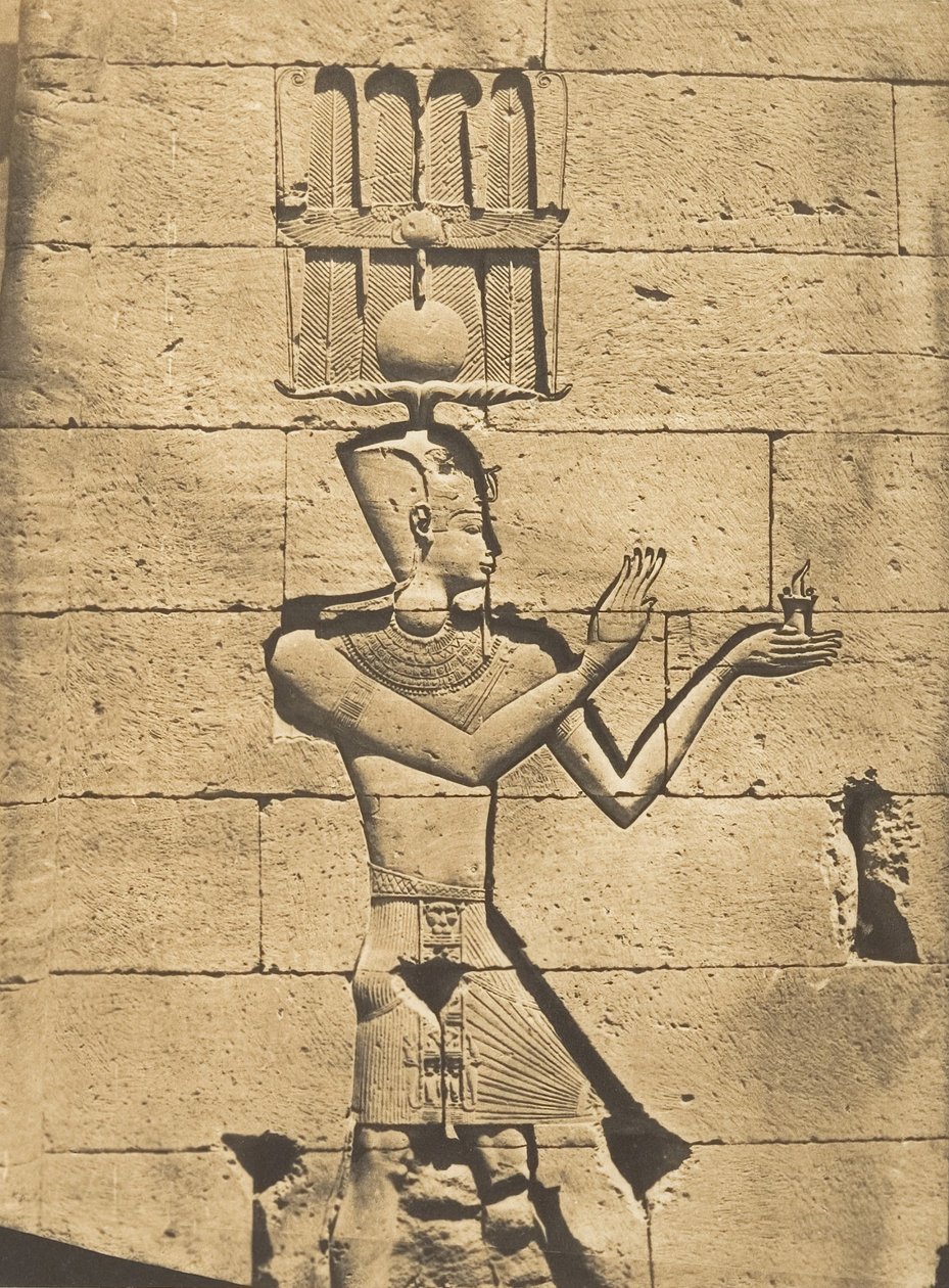 Ptolemaios-Caesarion - Bas-relief du Temple de Kalabcheh Talmis, 8 april 1850. av Maxime Du Camp