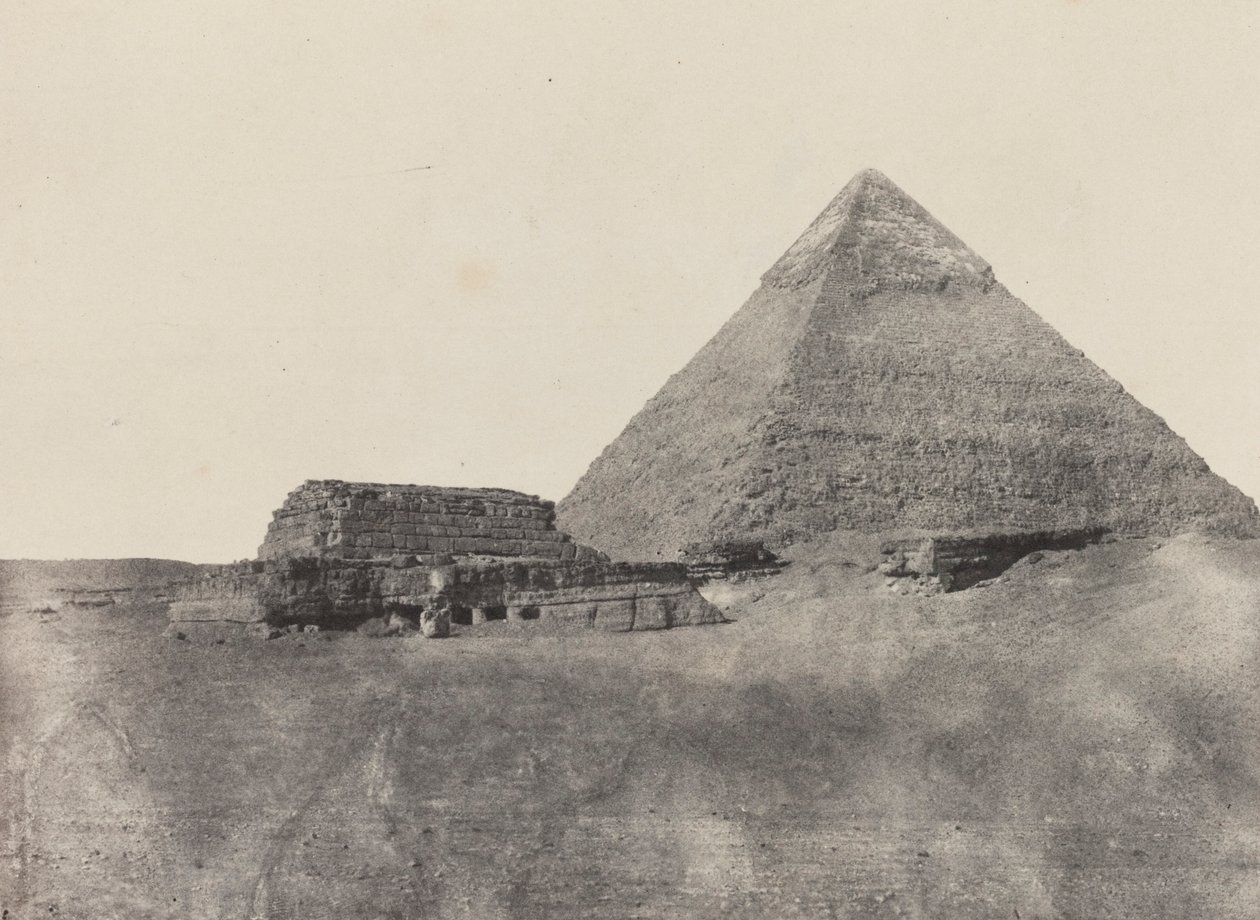 Chefrens pyramid, Mellersta Egypten, plansch 10 från albumet "Egypt, Nubia, Palestine and Syria" (1852) av Maxime Du Camp