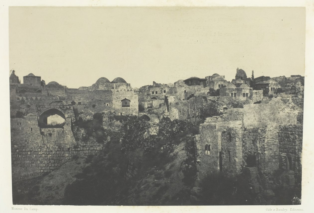 Västra kvarteret, Jerusalem, Palestina, 184951, tryckt 1852. av Maxime Du Camp