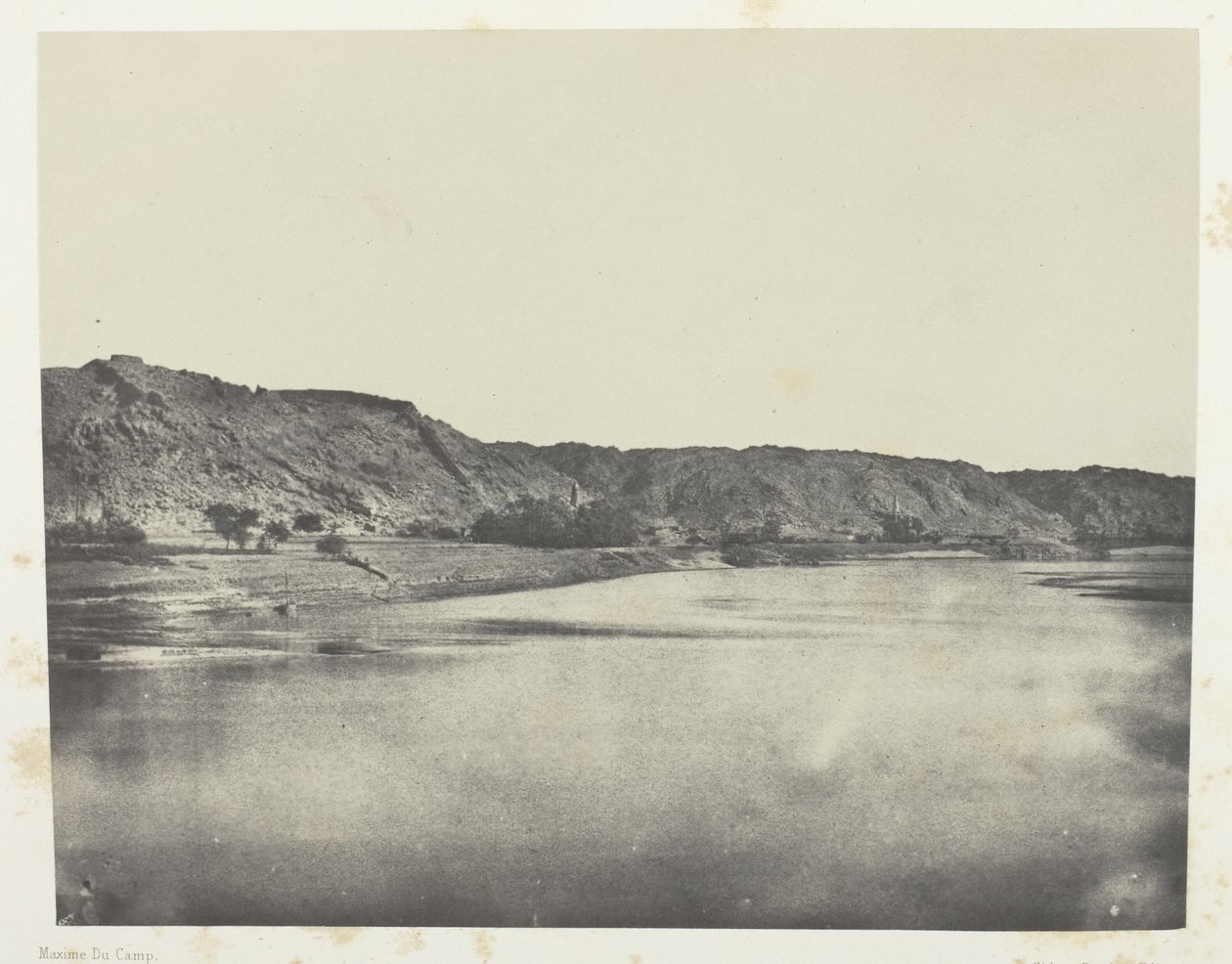 Östra stranden av Nilen (byn Bab), vy tagen till södra Philoe; Nubia av Maxime Du Camp
