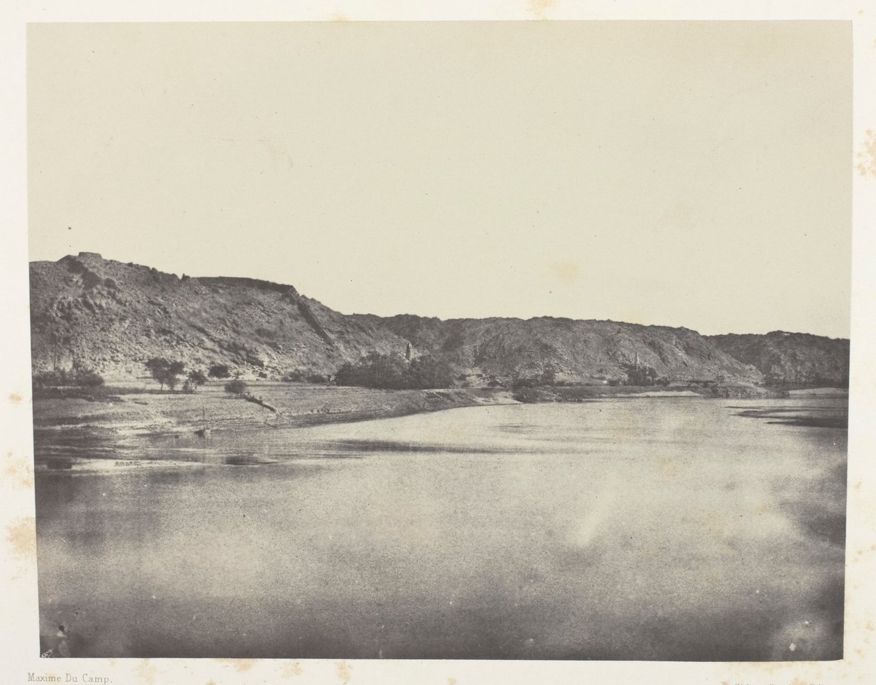 Östra stranden av Nilen (byn Bab), vy tagen till södra Philoe; Nubia av Maxime Du Camp