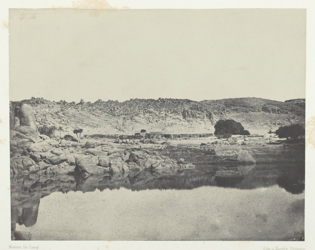 Northern Bank of the Nile Village of Abou-Koli, vy tagen norr om Philoe, Nubia, 184951. av Maxime Du Camp
