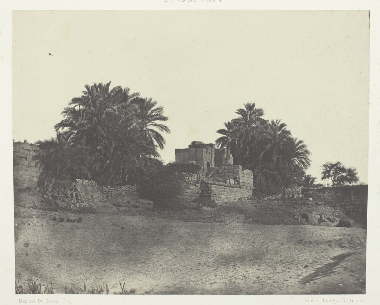Ruinerna av en romersk befästning, Philoe; Nubien, plansch 71 från albumet "Egypte, Nubie, Palestine et Syrie" (1852) av Maxime Du Camp