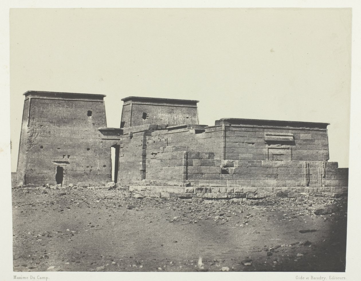 Temple De Dakkeh (Ancient Pselcis); Nubien, plansch 94 från albumet "Egypte, Nubie, Palestine et Syrie" (1852) av Maxime Du Camp