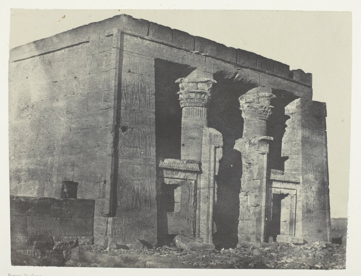 Temple De Dakkeh, Naos; Nubien, plansch 95 från albumet "Egypte, Nubie, Palestine et Syrie" (1852) av Maxime Du Camp