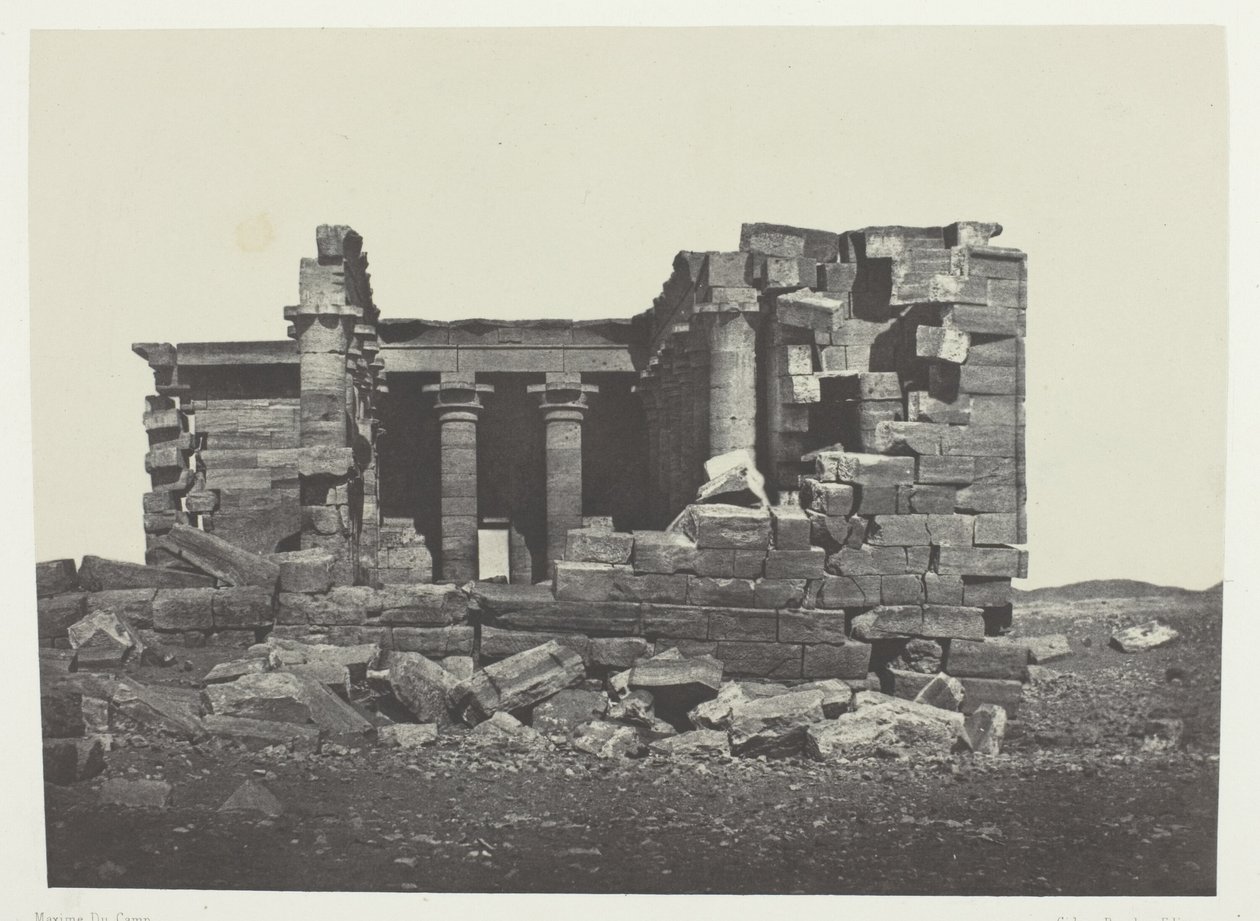 Temple De Maharakkah (Hièra Sycaminos Des Grecs); Nubien, plansch 96 från albumet "Egypte, Nubie, Palestine et Syrie" (1852) av Maxime Du Camp