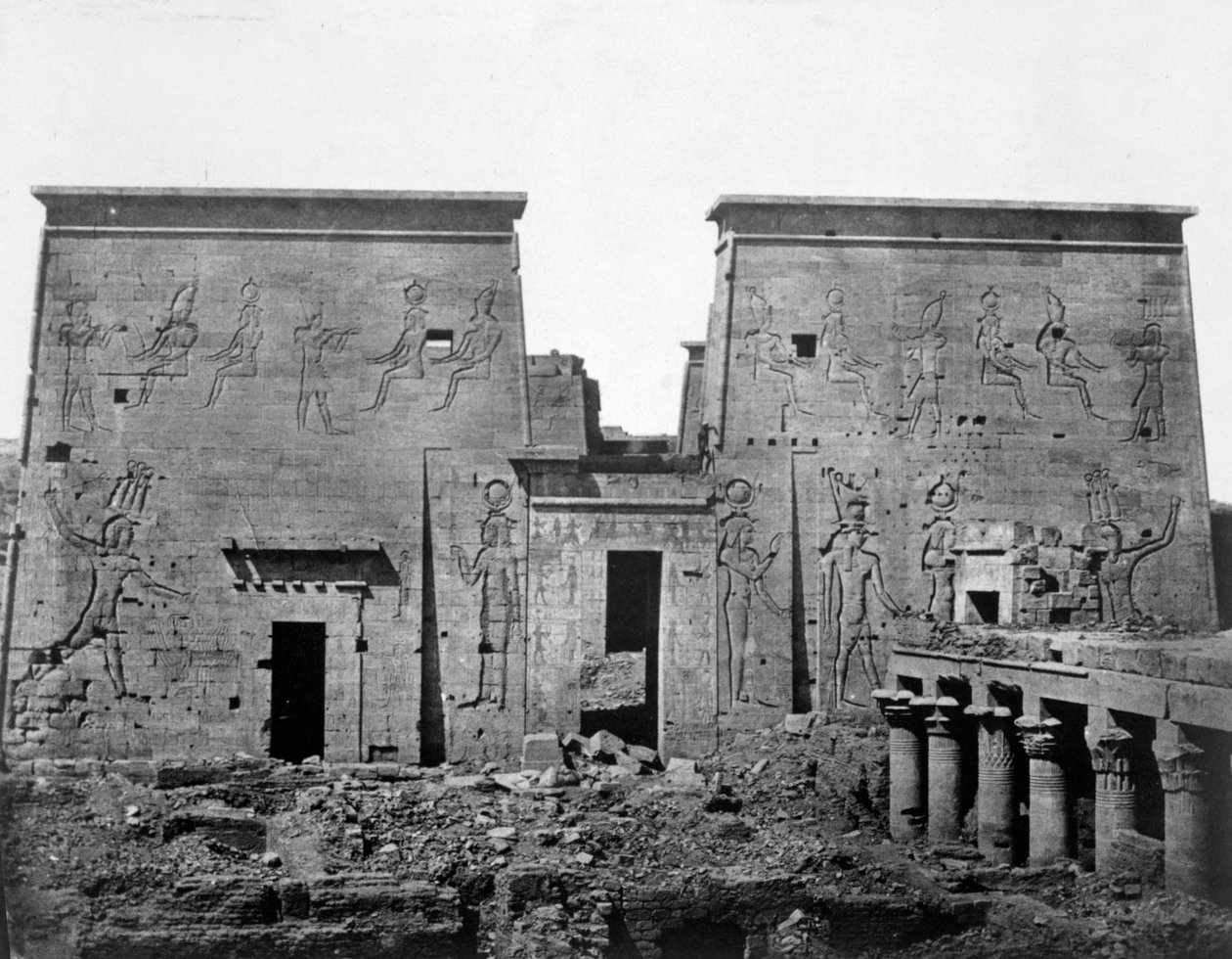 Temple of Philae, Nubia, Egypten, 1852 av Maxime Du Camp