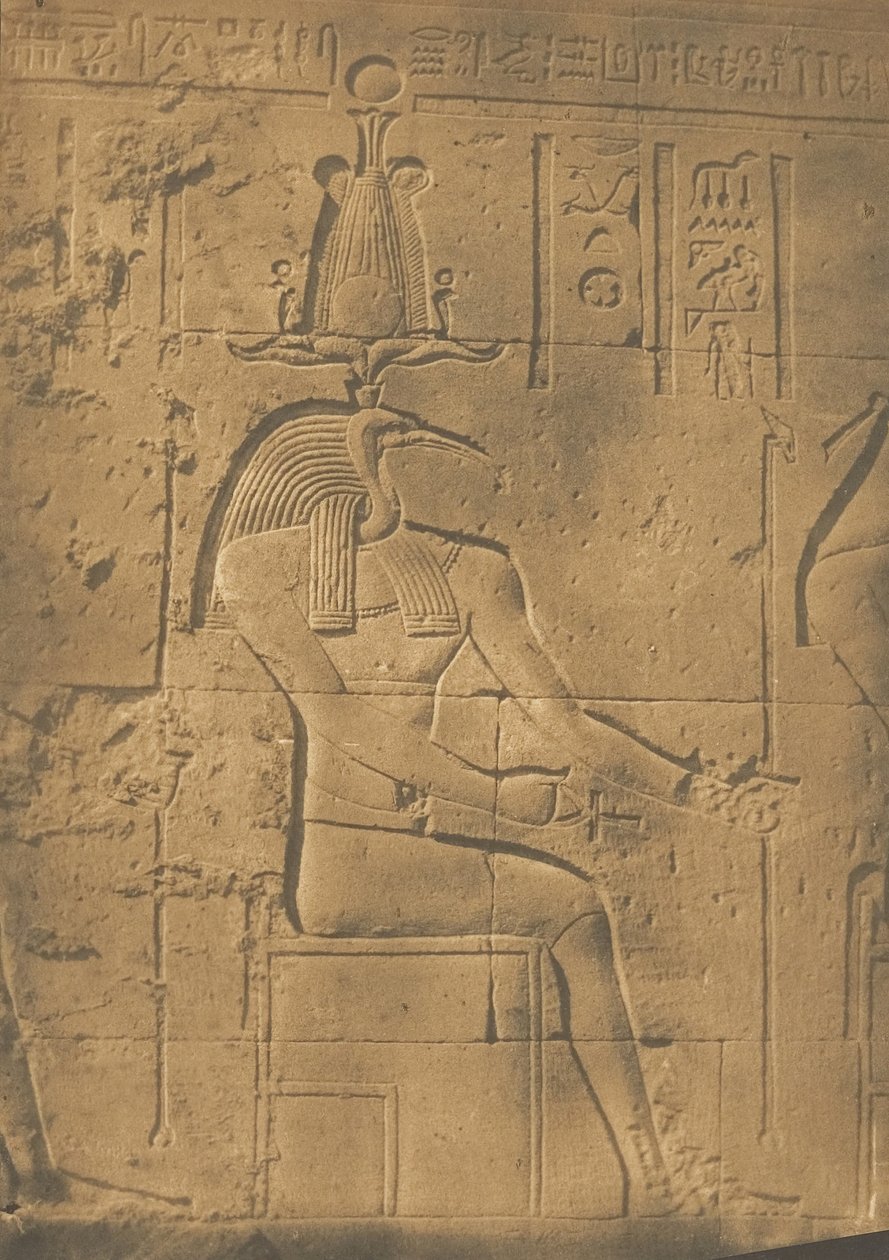 Thoth Ibiocephalus God of Letters to Philae, april 1850. av Maxime Du Camp