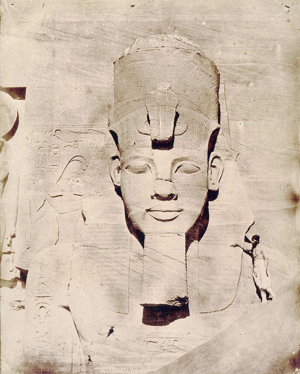 Res till Egypten med Flaubert, foto av Maxime Du Camp. Colossus of Abu Simbel (Abu Simbel). av Maxime Du Camp