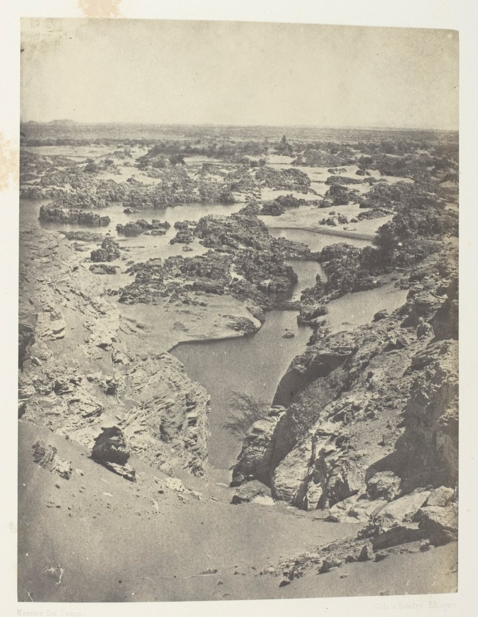 Vue Cavalière De La Seconde Cataracte; Nubie, plansch 111 från albumet "Egypte, Nubie, Palestine et Syrie" (1852) av Maxime Du Camp