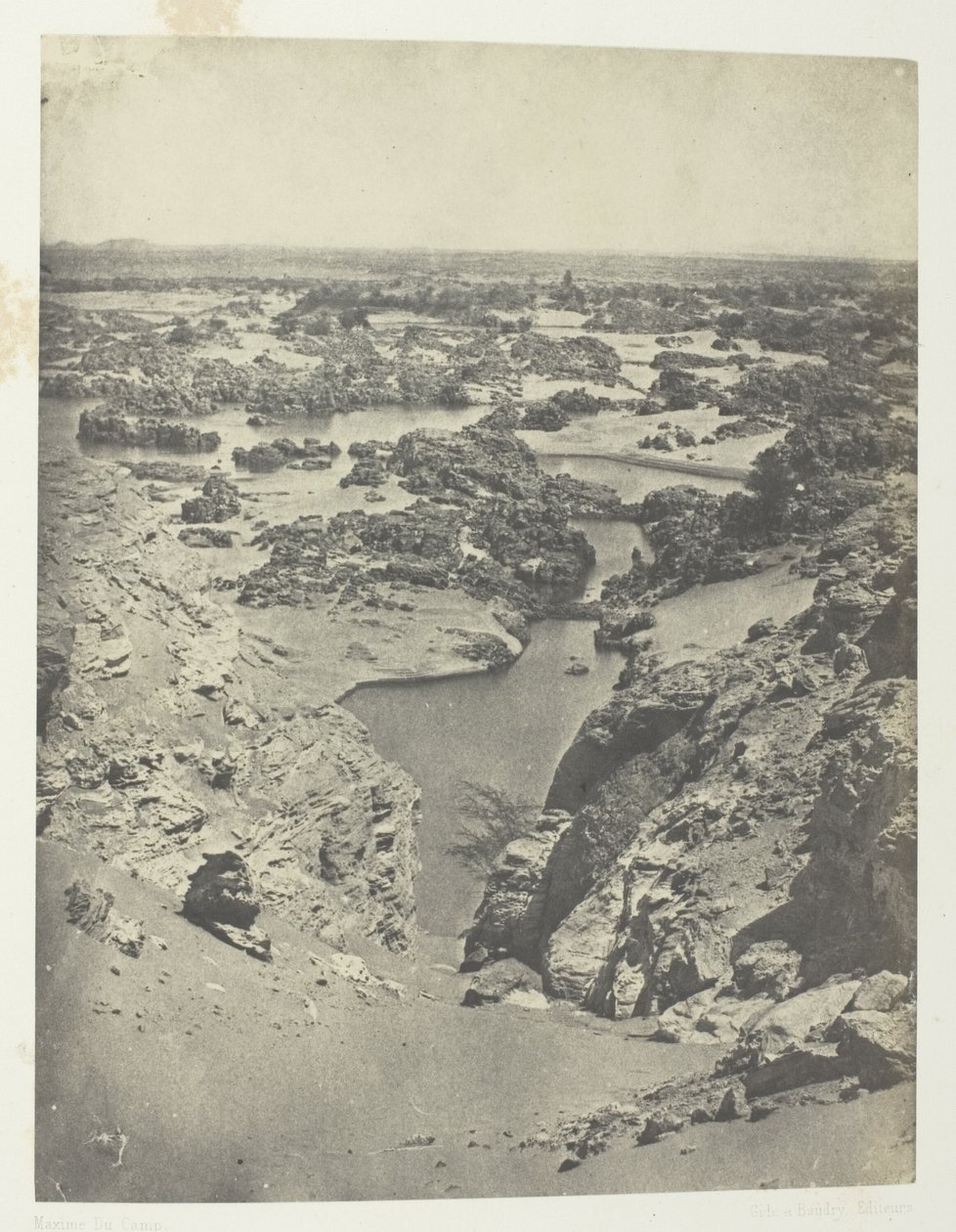 Vue Cavalière De La Seconde Cataracte; Nubie, plansch 111 från albumet "Egypte, Nubie, Palestine et Syrie" (1852) av Maxime Du Camp