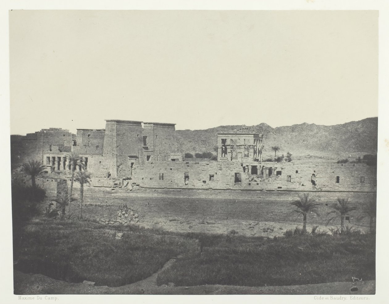 Utsikt tagen från ön Beghé, Looking West, Philoe, Nubia, 184951, tryckt 1852. av Maxime Du Camp