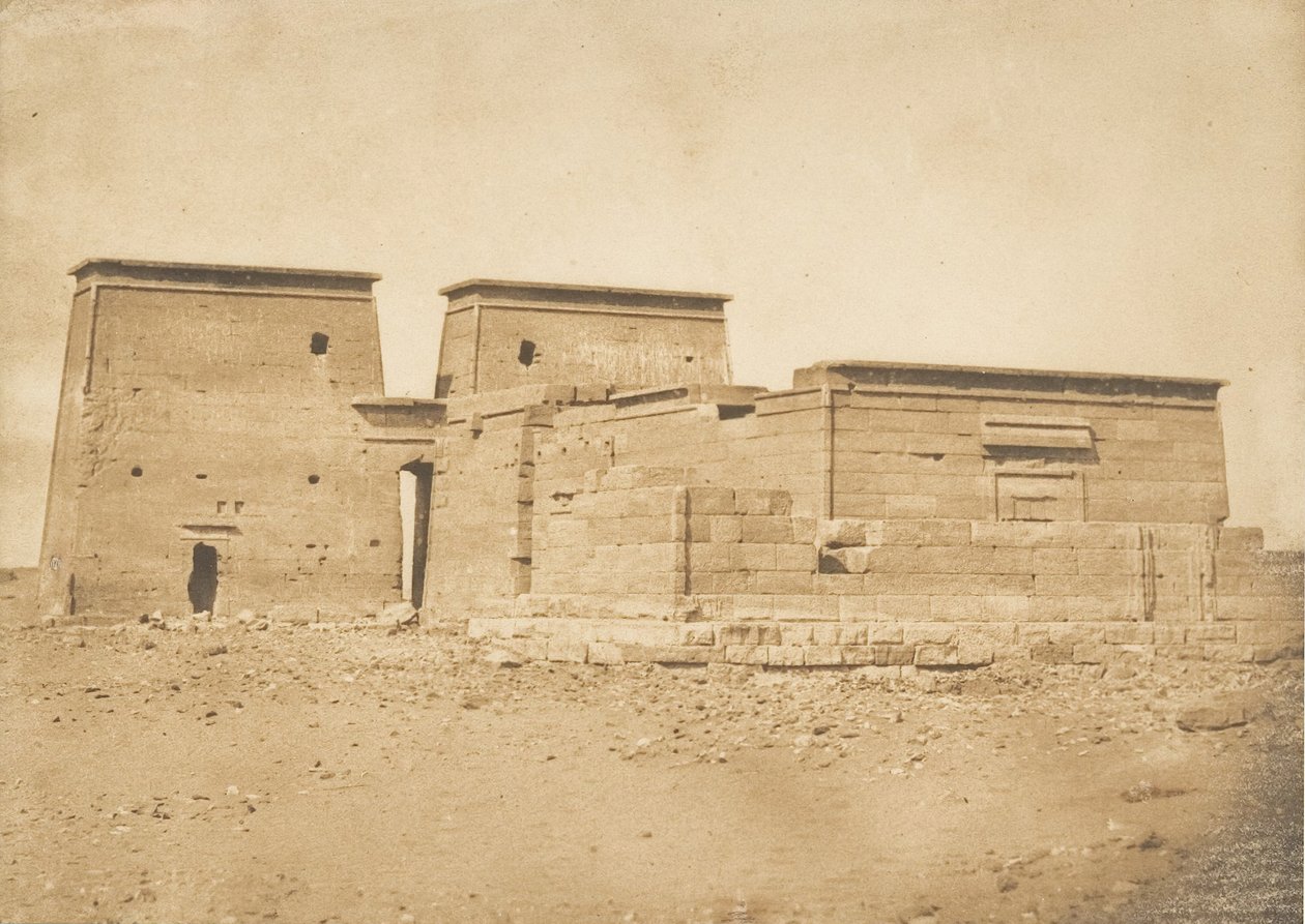 Översikt över templet i Dakkeh Pselcis, tagen från norr, 5 april 1850. av Maxime Du Camp